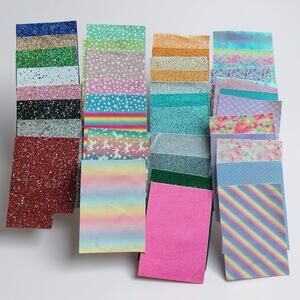 8”X6” 38 pieces of faux leather glitter rainbow crafts diy bow making earrings